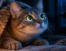 Свет выключили – кошка будто надела прибор ночного видения: вот что её глаза ловят в темноте