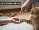 Как научить кота давать лапу