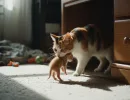 Как кошка переносит котят