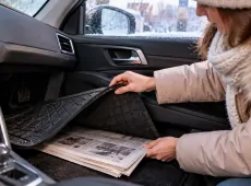 С первыми морозами прячу под автомобильный коврик газету: хитрый трюк, чтобы стекла зимой не замерзали изнутри
