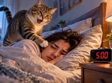 Кошка будит вас в 5 утра не просто так: 5 причин – и как вернуть себе сон