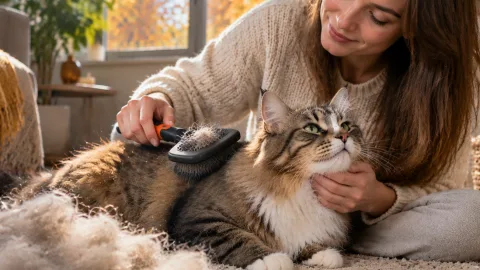 Шерсть по углам и постоянная уборка? 3 шага, которые помогут кошке во время осенней линьки