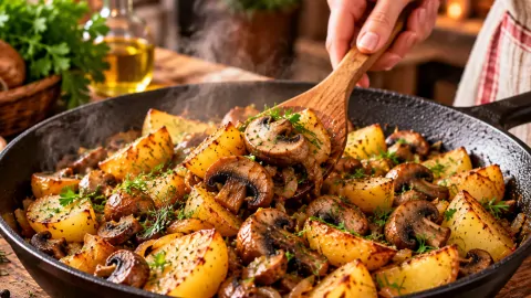 Вкуснейший деревенский ужин, про который постоянно забывают: картофель, грибы и ароматные специи – на ужин в холодный октябрь