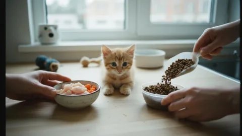 Чем лучше кормить котенка: натуралкой или кормом?