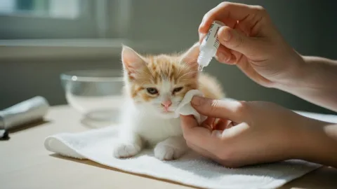 Чем промыть глаза котенку