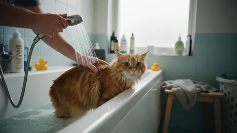 Как помыть кота