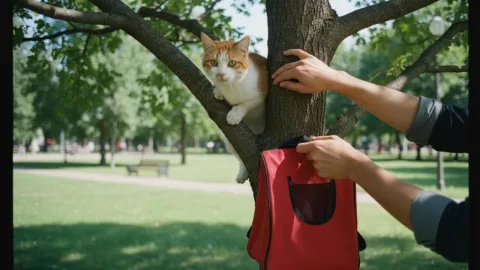 Как снять кота с дерева