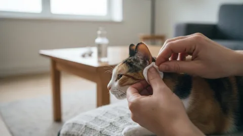 Как почистить уши кошке в домашних условиях