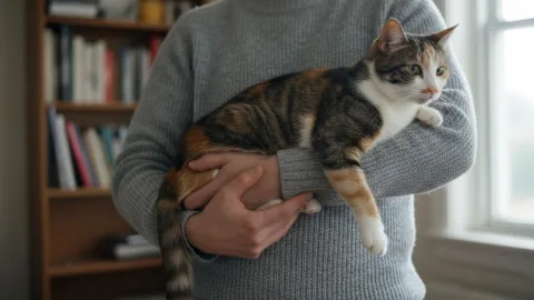 Как правильно держать кота на руках