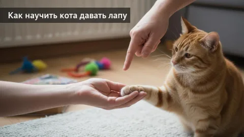 Как научить кота давать лапу