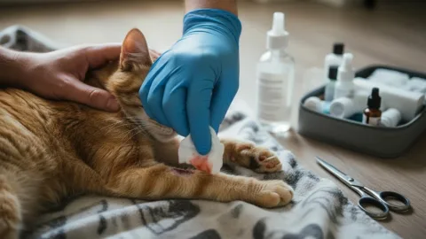 Чем обработать рану коту в домашних условиях