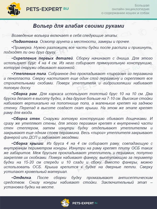 Вольер для алабая своими руками