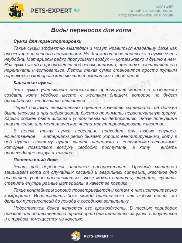 Выбираем переноску для кота