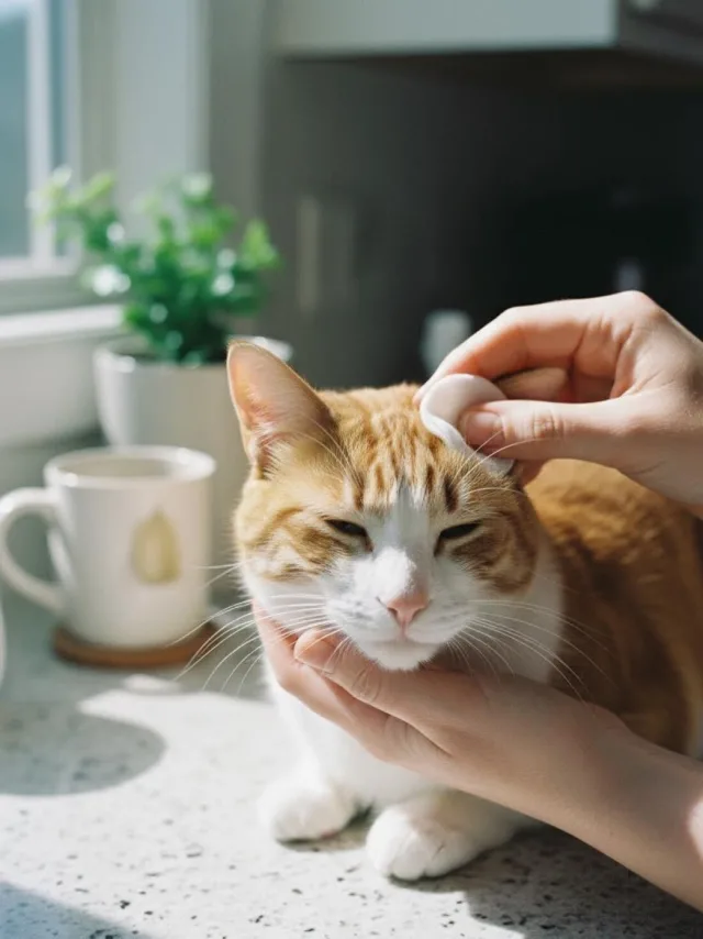 Как чистить уши кошке?