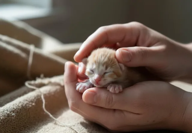 Новорожденный котенок