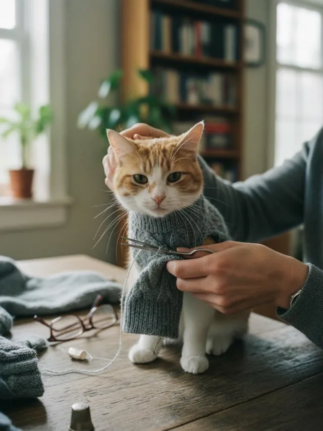 Жилет для кошки из носка