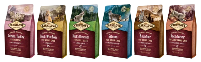 Линейка кормов Carnilove для кошек