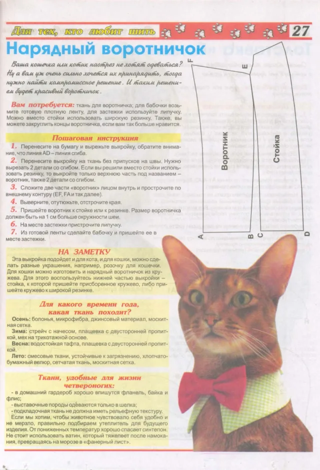 Нарядный воротничок для кота
