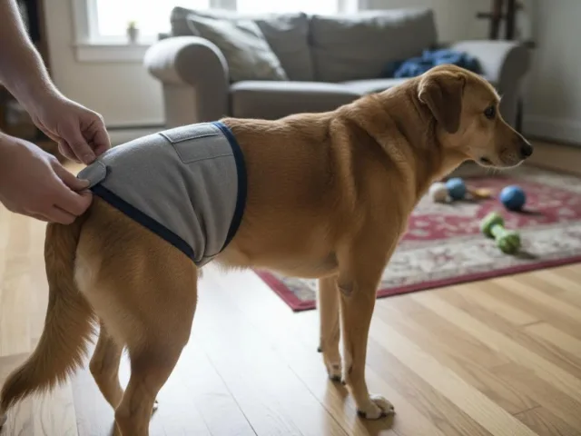 Подгузник убережет дом от выделений собаки в период течки