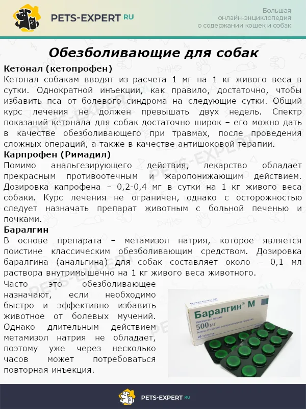 Обезболивающие для собак