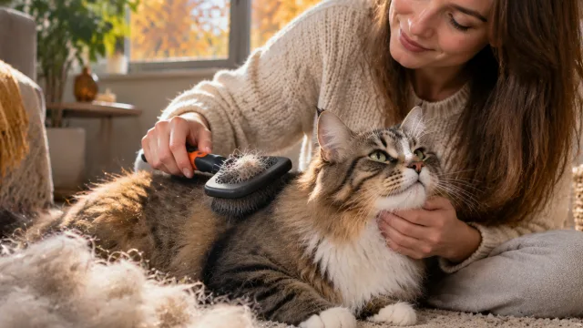 Шерсть по углам и постоянная уборка? 3 шага, которые помогут кошке во время осенней линьки
