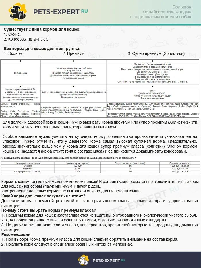 Какой корм для кошек выбрать?