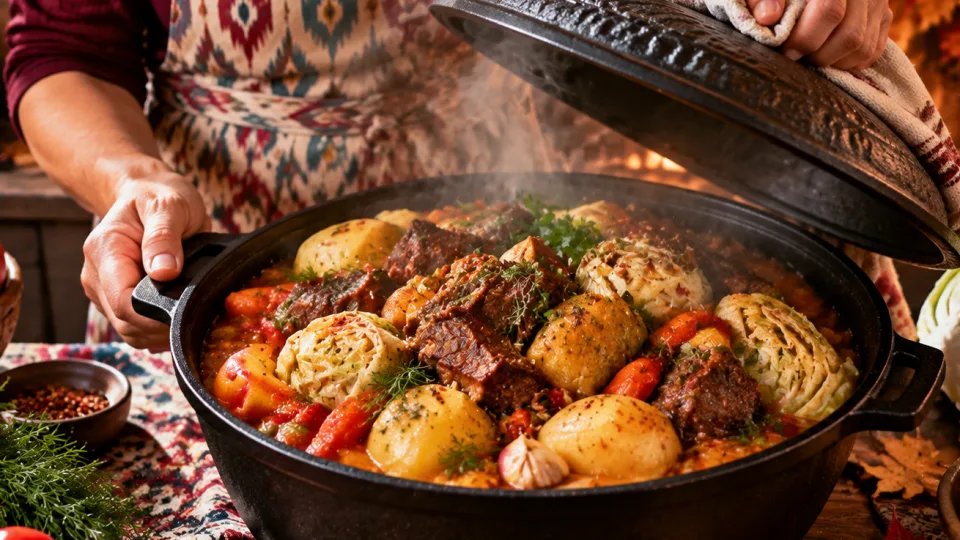 Когда пришла осень – готовлю узбекскую димламу: мясо, капуста, картошка и пикантный аромат яблока