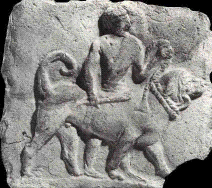 Древний барельеф с изображением молосса