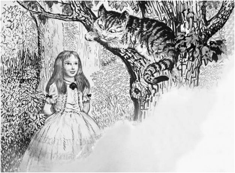Сказочный чеширский кот из произведения Л. Кэрролла «Алиса в стране чудес» был взят с величественной внешности британской кошки